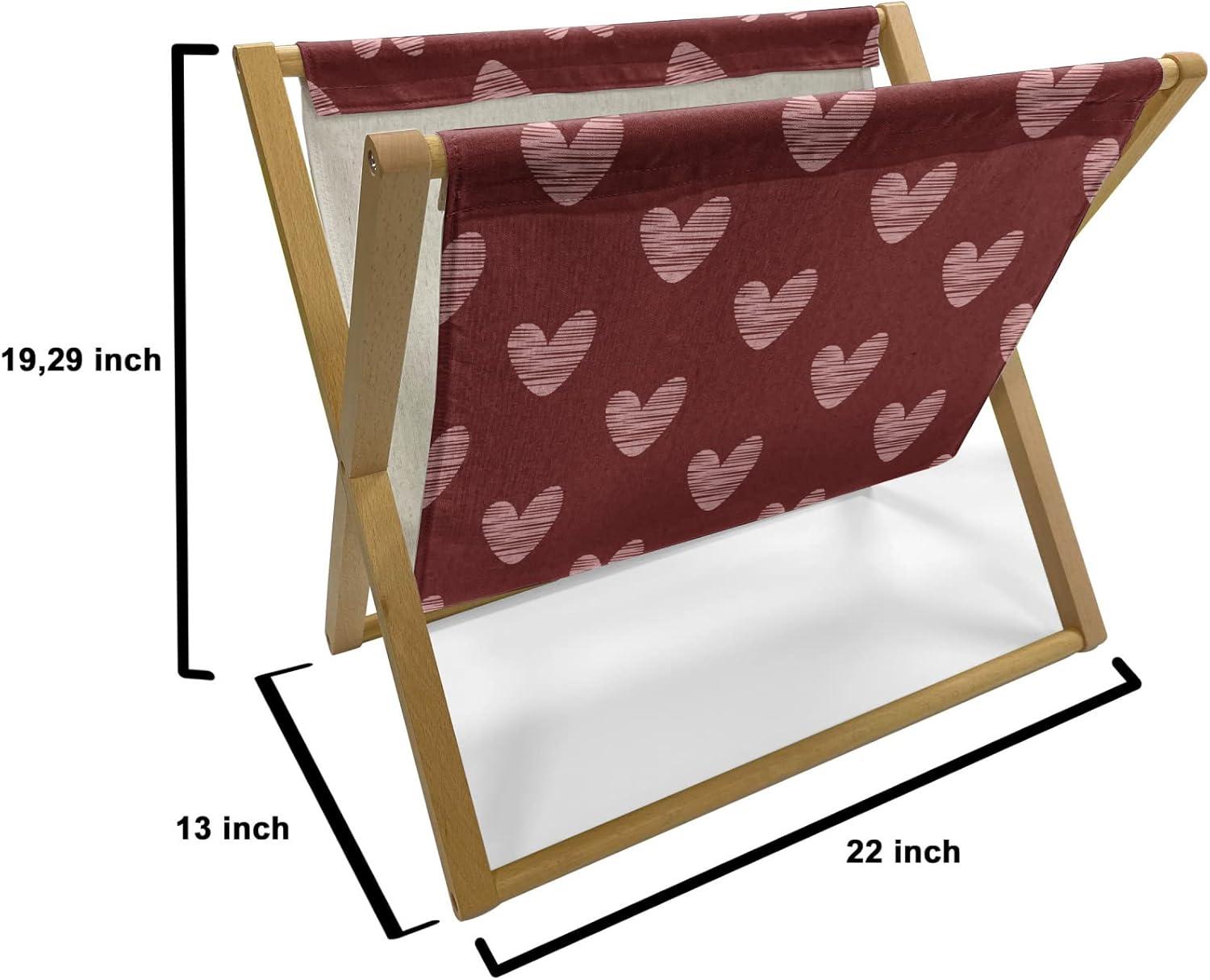 imageAmbesonne Valentines Day Magazine and Book Holder Repetitive Pattern of Romantic Art Hatched Hearts Passion and Love Floor Rack Decor for Interior of Home amp Office 22 x 19 Burgundy Pale PinkBurgundy Pale Pink