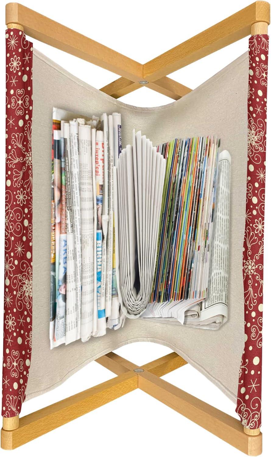 imageAmbesonne Valentines Day Magazine and Book Holder Western Style Floral Scroll Motif Swirled Lines Antique Royal Ornament Floor Rack Decor for Interior of Home amp Office 22 x 19 White RedVermilion Ivory
