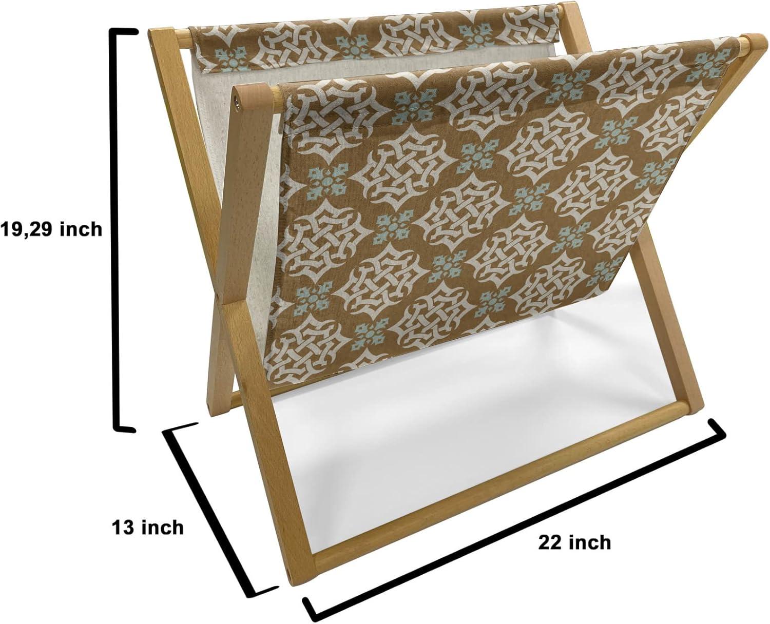 imageAmbesonne Valentines Day Magazine and Book Holder Western Style Floral Scroll Motif Swirled Lines Antique Royal Ornament Floor Rack Decor for Interior of Home amp Office 22 x 19 White RedPale Brown Pale Blue