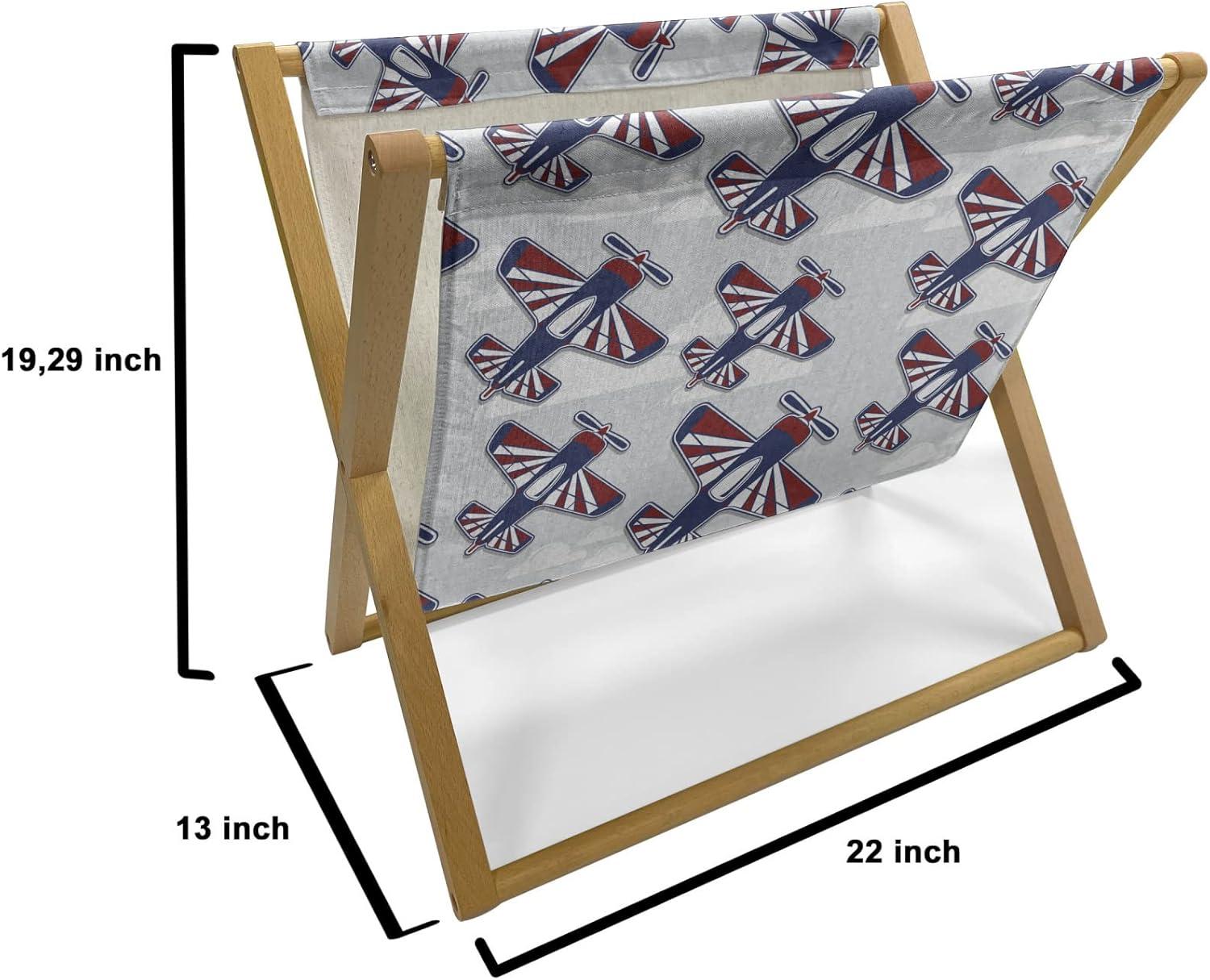 imageAmbesonne Valentines Day Magazine and Book Holder Western Style Floral Scroll Motif Swirled Lines Antique Royal Ornament Floor Rack Decor for Interior of Home amp Office 22 x 19 White RedNavy Blue Red White