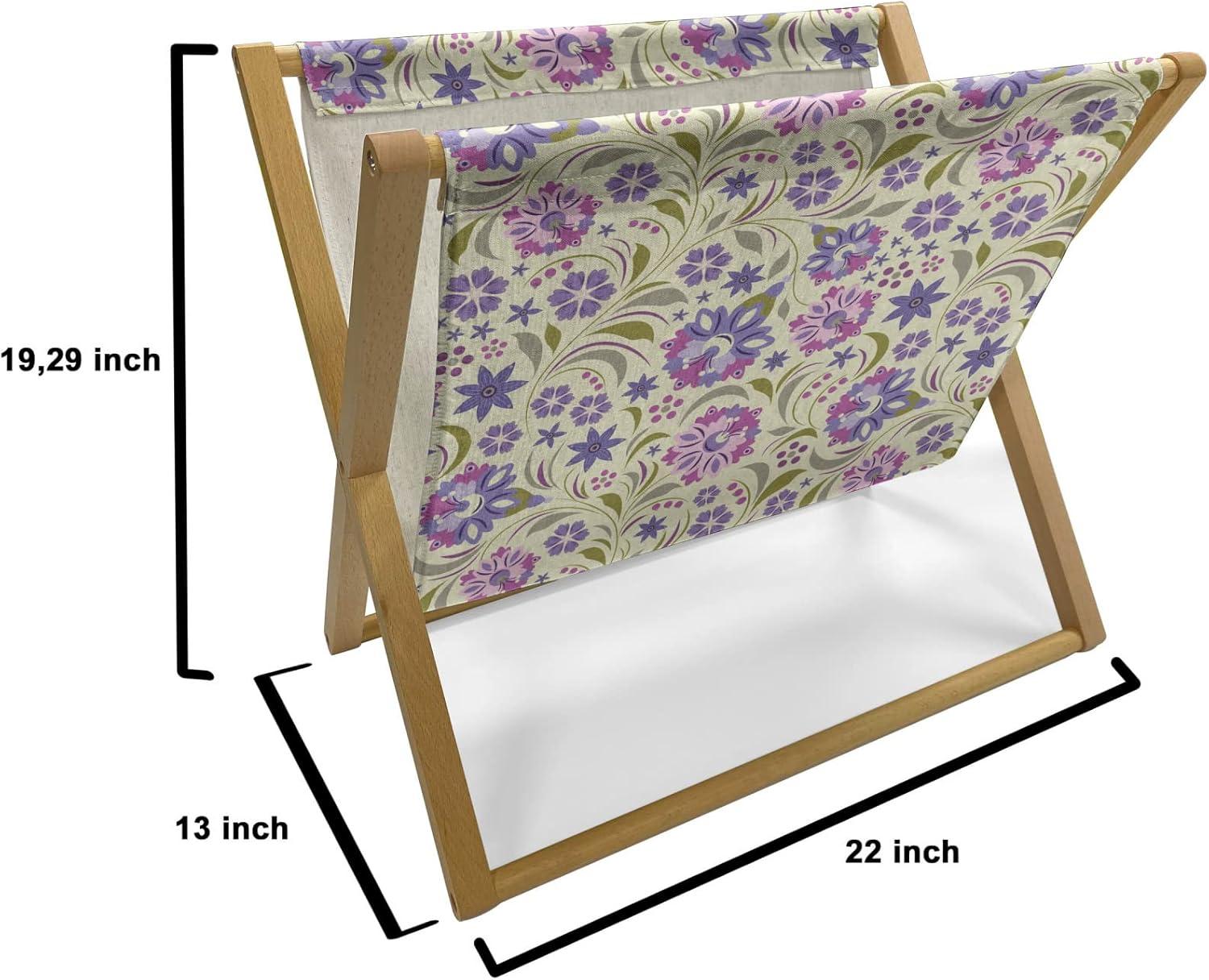 imageAmbesonne Valentines Day Magazine and Book Holder Western Style Floral Scroll Motif Swirled Lines Antique Royal Ornament Floor Rack Decor for Interior of Home amp Office 22 x 19 White RedPale Green Lavender