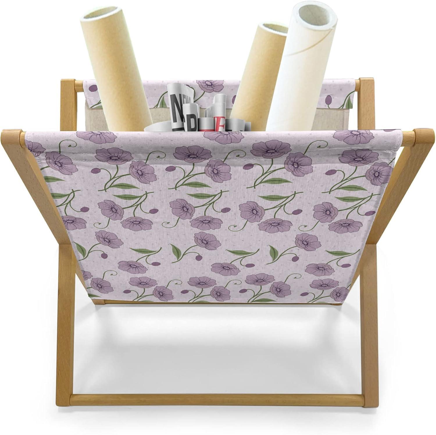 imageAmbesonne Valentines Day Magazine and Book Holder Western Style Floral Scroll Motif Swirled Lines Antique Royal Ornament Floor Rack Decor for Interior of Home amp Office 22 x 19 White RedMauve Green