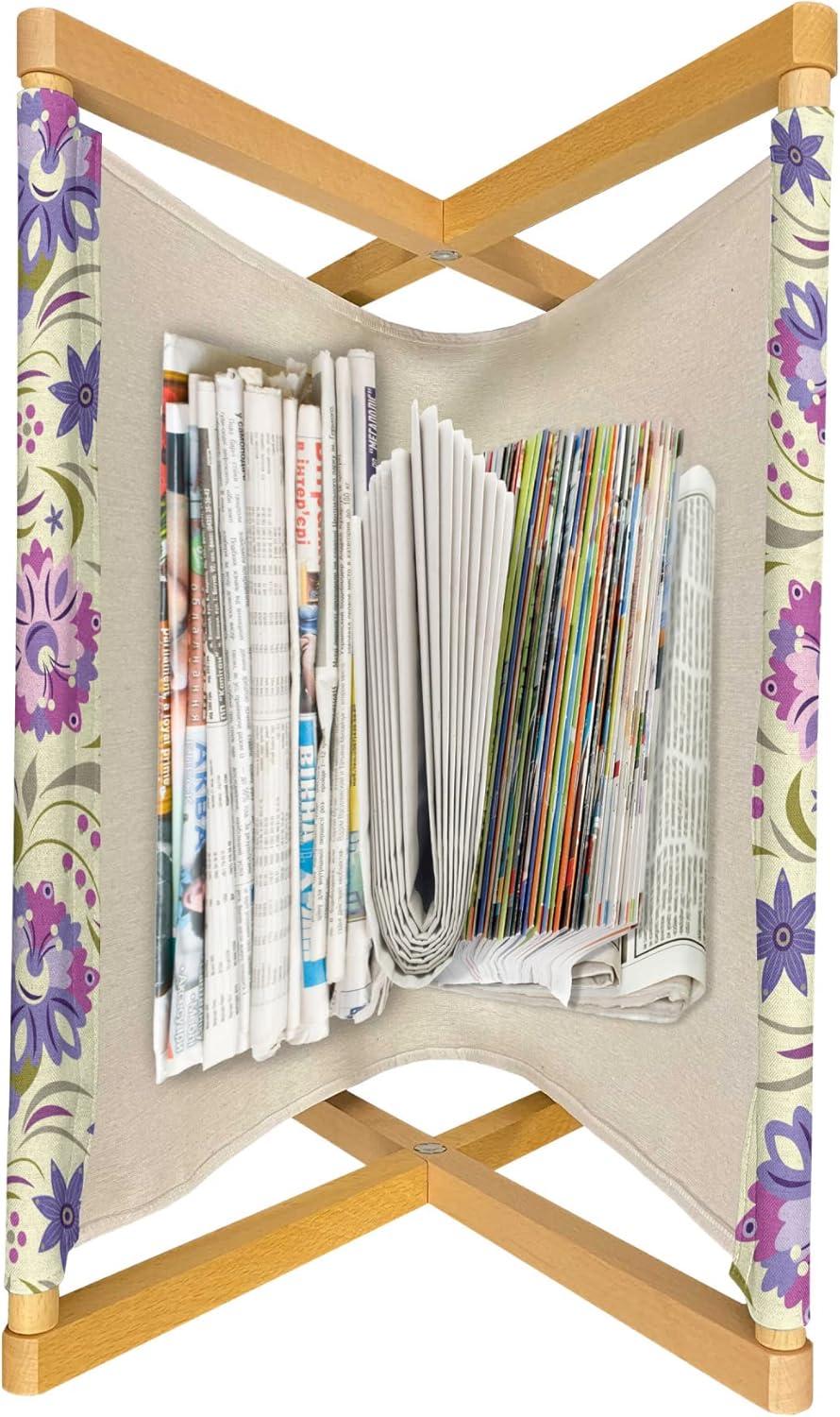imageAmbesonne Valentines Day Magazine and Book Holder Western Style Floral Scroll Motif Swirled Lines Antique Royal Ornament Floor Rack Decor for Interior of Home amp Office 22 x 19 White RedPale Green Lavender