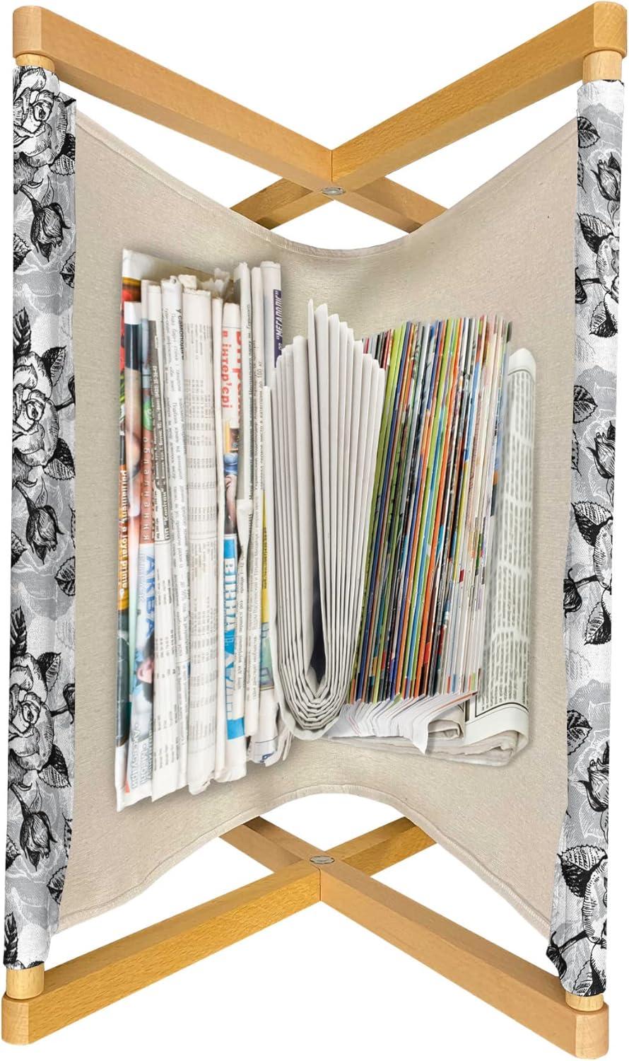 imageAmbesonne Valentines Day Magazine and Book Holder Western Style Floral Scroll Motif Swirled Lines Antique Royal Ornament Floor Rack Decor for Interior of Home amp Office 22 x 19 White RedPale Grey Black White