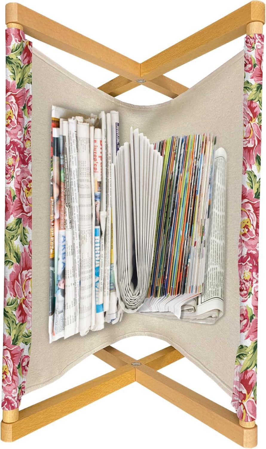 imageAmbesonne Valentines Day Magazine and Book Holder Western Style Floral Scroll Motif Swirled Lines Antique Royal Ornament Floor Rack Decor for Interior of Home amp Office 22 x 19 White RedPale Pink Fern Green