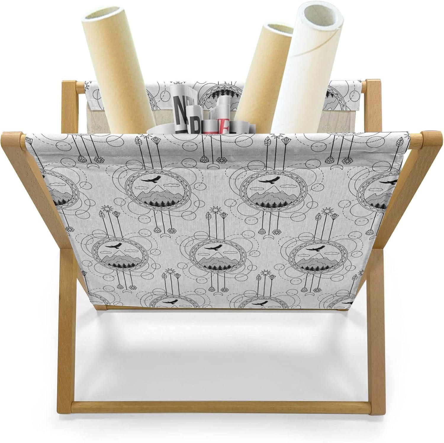 imageAmbesonne Valentines Magazine and Book Holder Arrows of Cupid Mythological Concepts Hearts with Love and Adoration Themes Floor Rack Decor for Interior of Home amp Office 22 x 19 Black Red WhiteBlack White Pale Grey