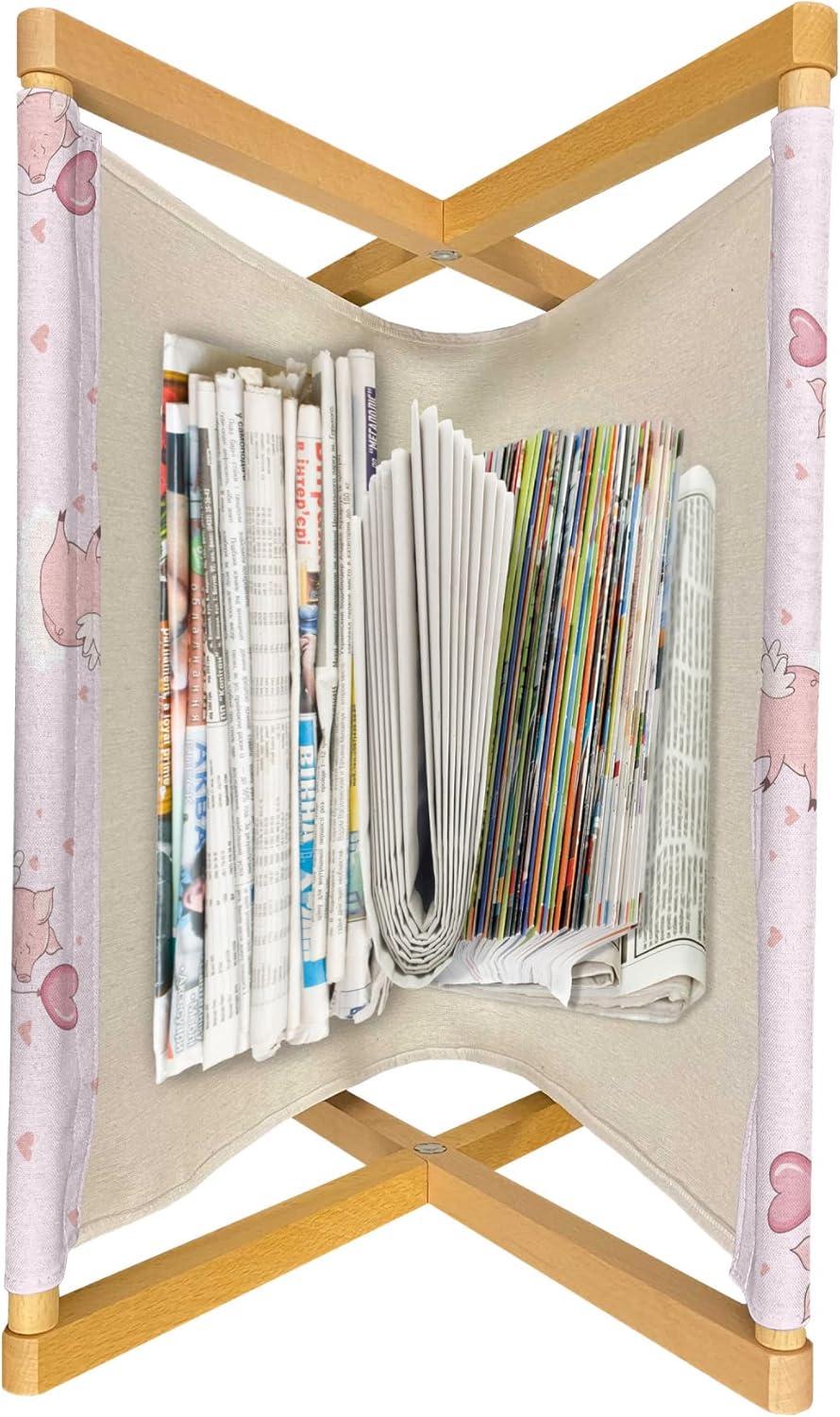 imageAmbesonne Valentines Magazine and Book Holder Pastel Winged Cupid Pigs on The Clouds Holding Balloons Romantic Love Theme Floor Rack Decor for Interior of Home amp Office 22 x 19 Pale Pink RosePale Pink Rose