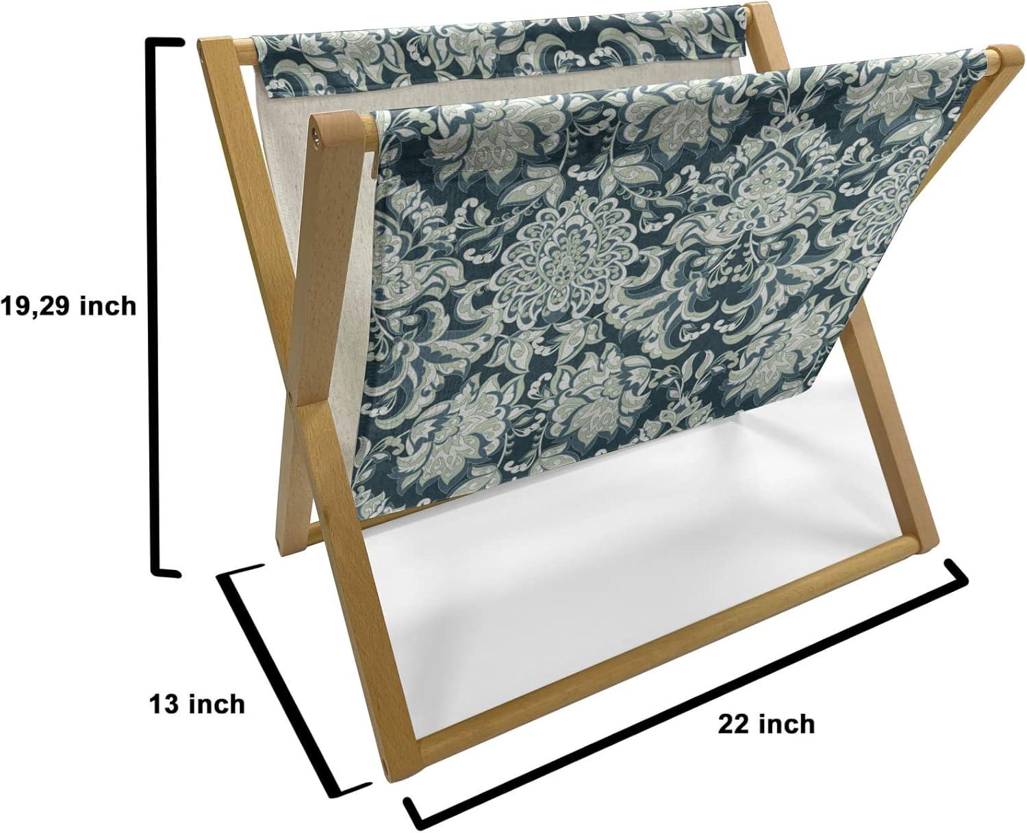 imageAmbesonne Yellow Magazine and Book Holder Dreamy Floral Composition with Hearts Valentines Day Inspired Pattern Spring Floor Rack Decor for Interior of Home amp Office 22 x 19 Earth Yellow BeigeSage Green Dark Blue