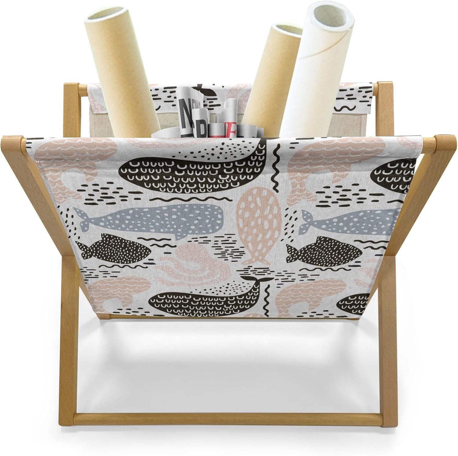 imageAmbesonne Yellow Magazine and Book Holder Dreamy Floral Composition with Hearts Valentines Day Inspired Pattern Spring Floor Rack Decor for Interior of Home amp Office 22 x 19 Earth Yellow BeigeSlate Blue Peach Black