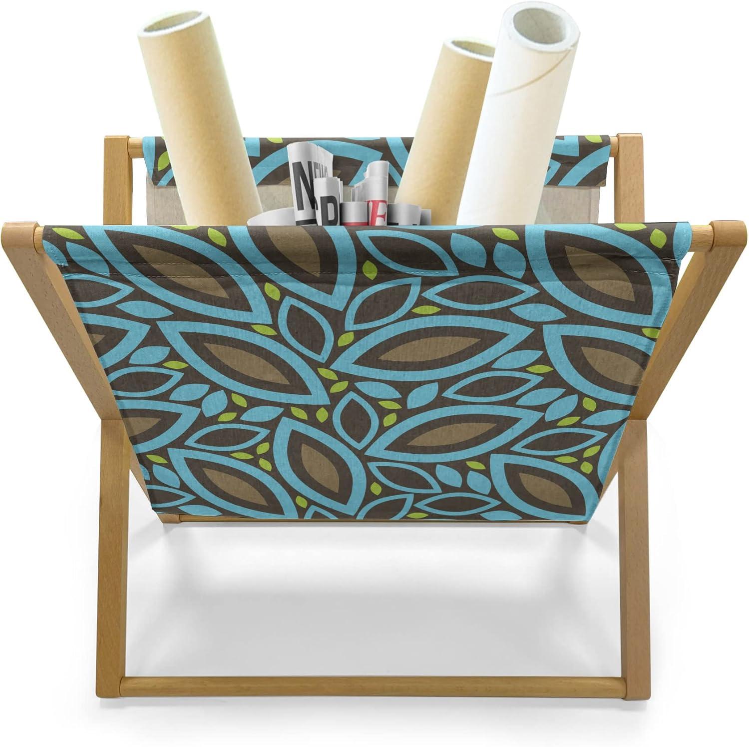 imageAmbesonne Yellow Magazine and Book Holder Dreamy Floral Composition with Hearts Valentines Day Inspired Pattern Spring Floor Rack Decor for Interior of Home amp Office 22 x 19 Earth Yellow BeigeTaupe Blue Green
