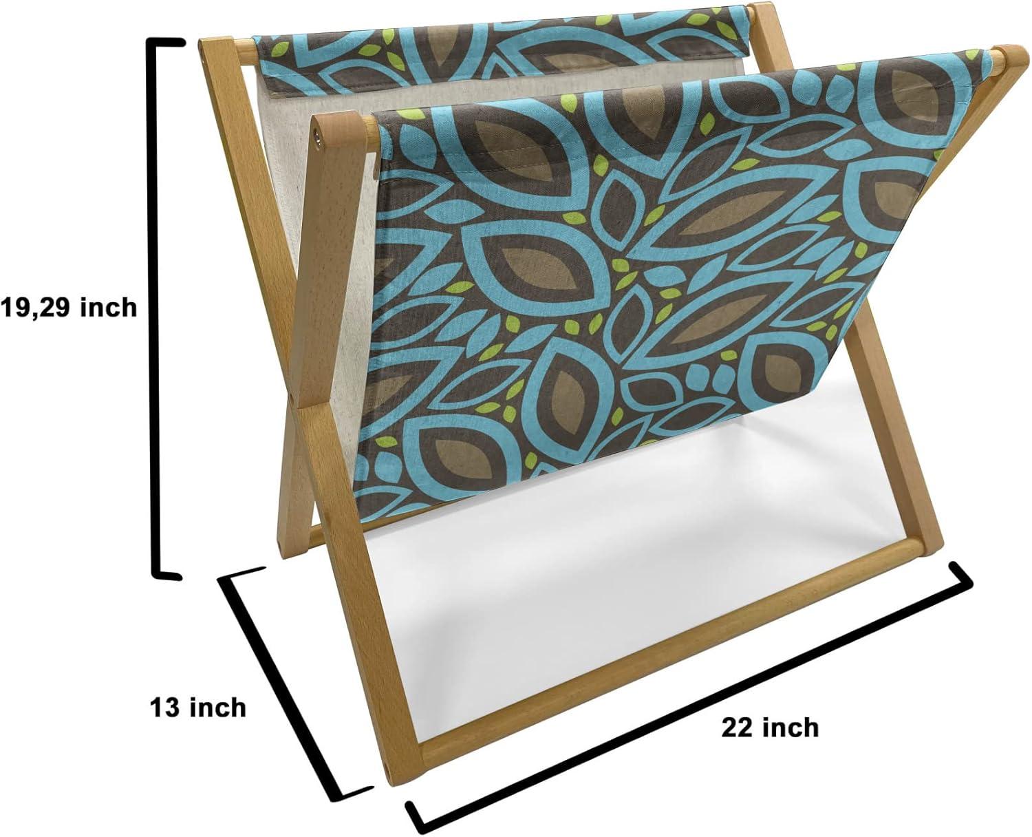 imageAmbesonne Yellow Magazine and Book Holder Dreamy Floral Composition with Hearts Valentines Day Inspired Pattern Spring Floor Rack Decor for Interior of Home amp Office 22 x 19 Earth Yellow BeigeTaupe Blue Green