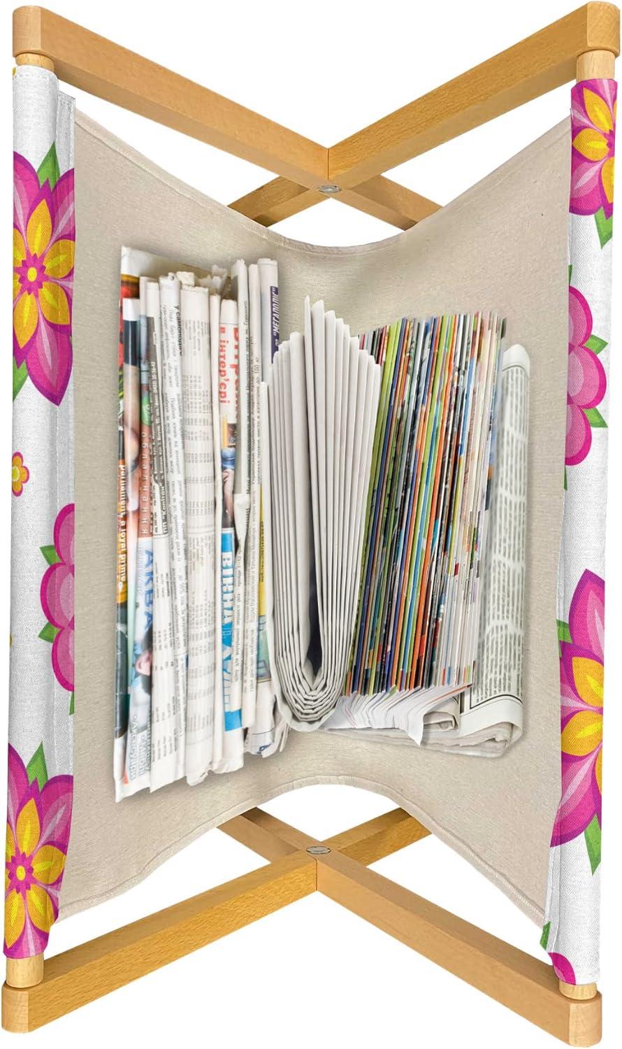 imageAmbesonne Yellow Magazine and Book Holder Dreamy Floral Composition with Hearts Valentines Day Inspired Pattern Spring Floor Rack Decor for Interior of Home amp Office 22 x 19 Earth Yellow BeigePale Pink Orange Yellow