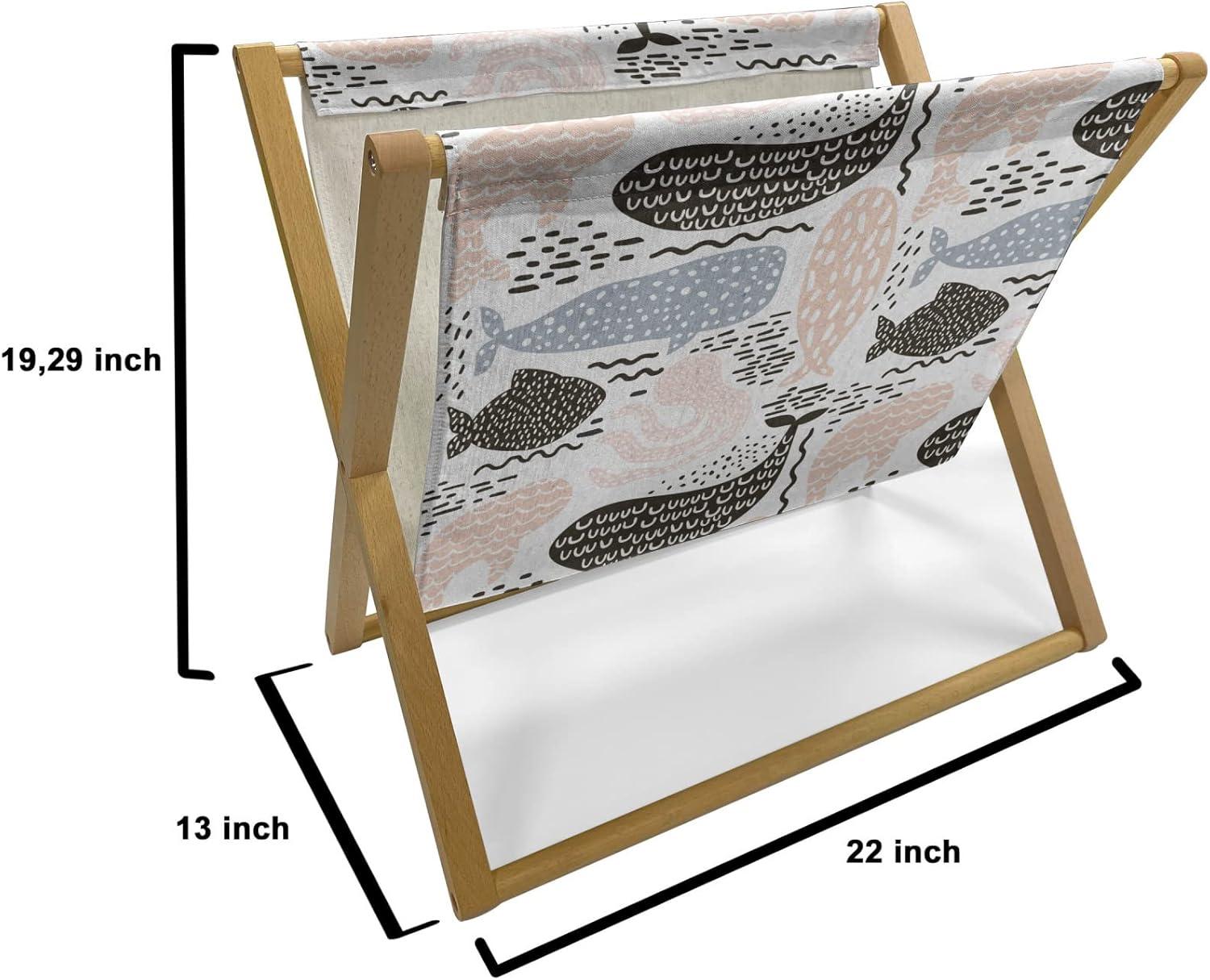 imageAmbesonne Yellow Magazine and Book Holder Dreamy Floral Composition with Hearts Valentines Day Inspired Pattern Spring Floor Rack Decor for Interior of Home amp Office 22 x 19 Earth Yellow BeigeSlate Blue Peach Black