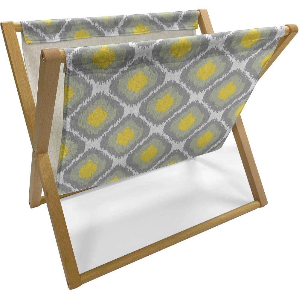 imageAmbesonne Eiffel Magazine and Book Holder Valentines Day Inspired Pattern with France Paris Oh La La Texts Heart Shapes Floor Rack Decor for Interior of Home amp Office 22 x 19 Pink White BlackGrey Yellow White