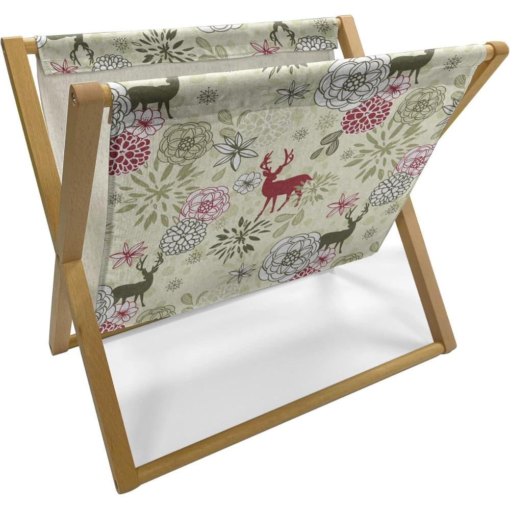 imageAmbesonne Eiffel Magazine and Book Holder Valentines Day Inspired Pattern with France Paris Oh La La Texts Heart Shapes Floor Rack Decor for Interior of Home amp Office 22 x 19 Pink White BlackOlive Green Pale Green