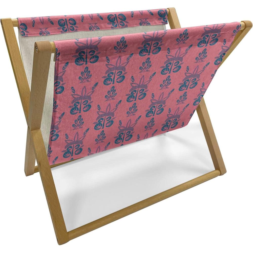 imageAmbesonne Floral Magazine and Book Holder Close up Romantic and Feminine Blooms Monochrome Valentines Day Vibes Garden Art Floor Rack Decor for Interior of Home amp Office 22 x 19 Pink MagentaPink and Petrol Blue