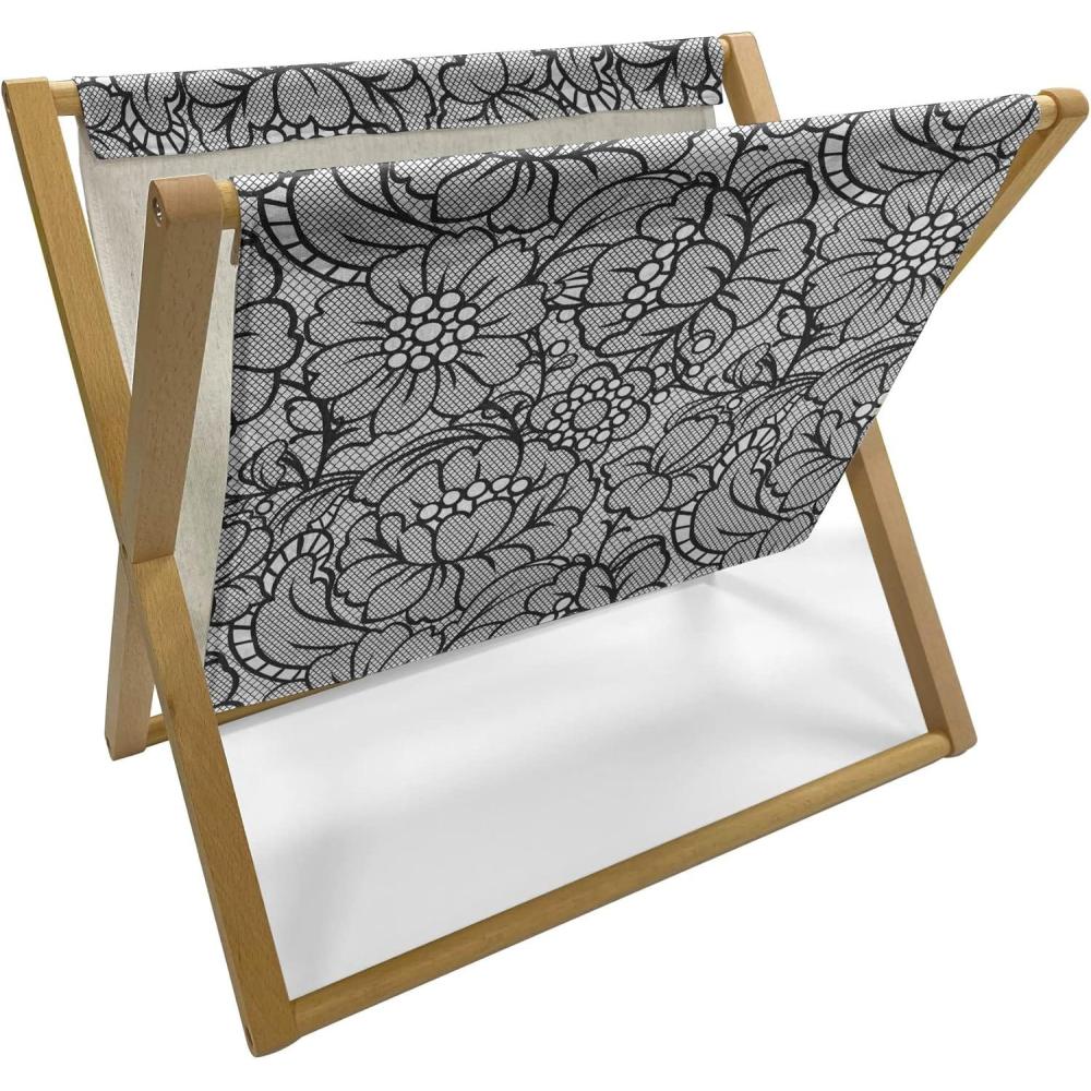 imageAmbesonne Floral Magazine and Book Holder Close up Romantic and Feminine Blooms Monochrome Valentines Day Vibes Garden Art Floor Rack Decor for Interior of Home amp Office 22 x 19 Pink MagentaWhite Black