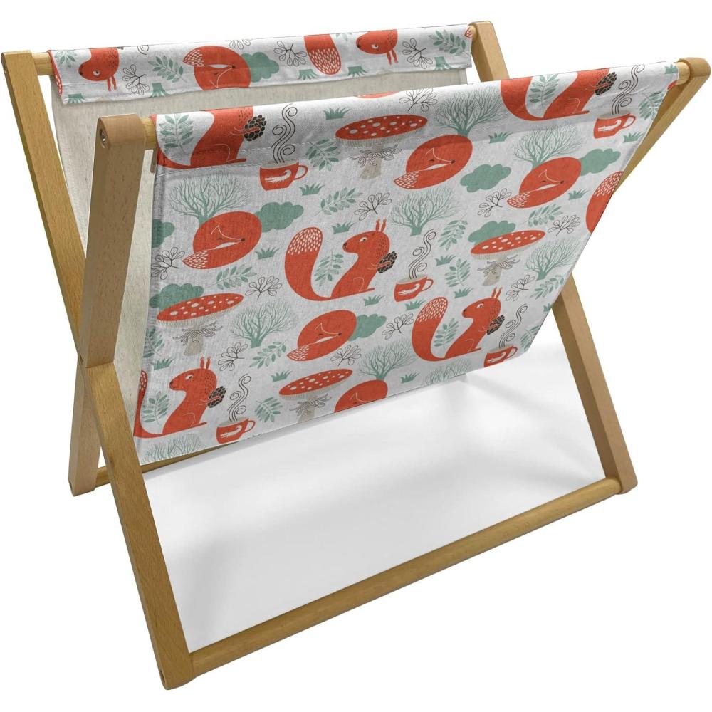 imageAmbesonne Fruits Magazine and Book Holder Retro Valentine Theme with Strawberry Love Happiness Merry Lucky Image Floor Rack Decor for Interior of Home amp Office 22 x 19 Eggshell Ruby Army GreenReseda Green Dark Brown