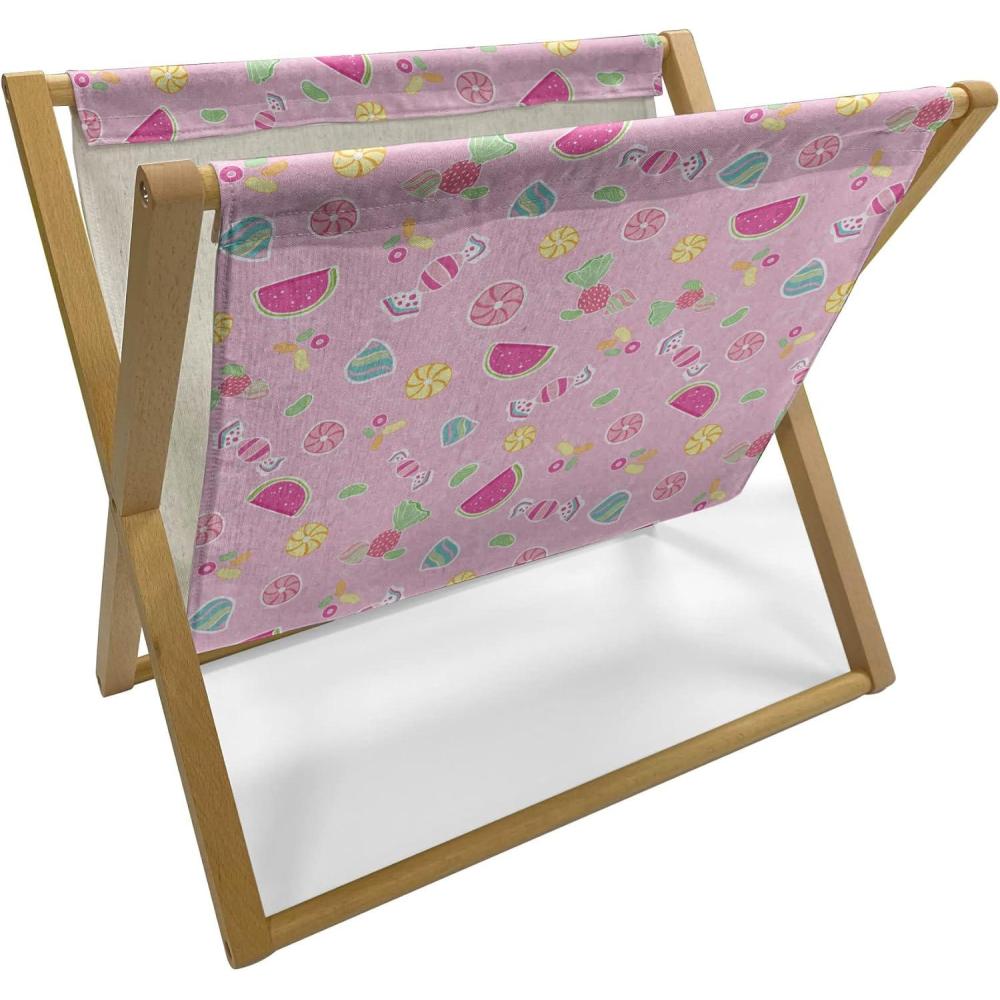 imageAmbesonne Glamour Magazine and Book Holder Woman Lips Behind The Bars Female Love Romance Valentines Day Print Floor Rack Decor for Interior of Home amp Office 22 x 19 Scarlet White and GreyPale Pink Magenta Mint