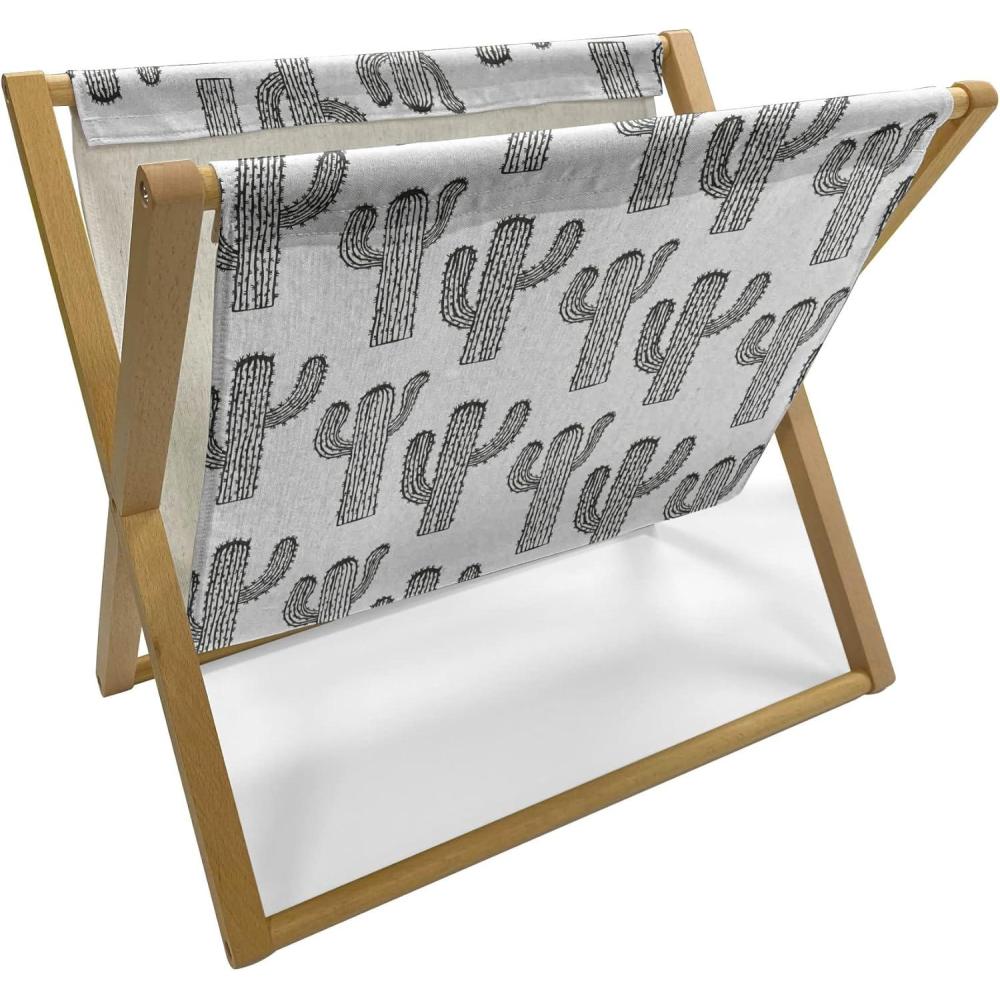 imageAmbesonne Love Magazine and Book Holder Valentines Day Themed Pattern with Hearts on Curvilinear Stripes Floor Rack Decor for Interior of Home amp Office 22 x 19 Grey Pale Fuchsia WhiteBlack and White