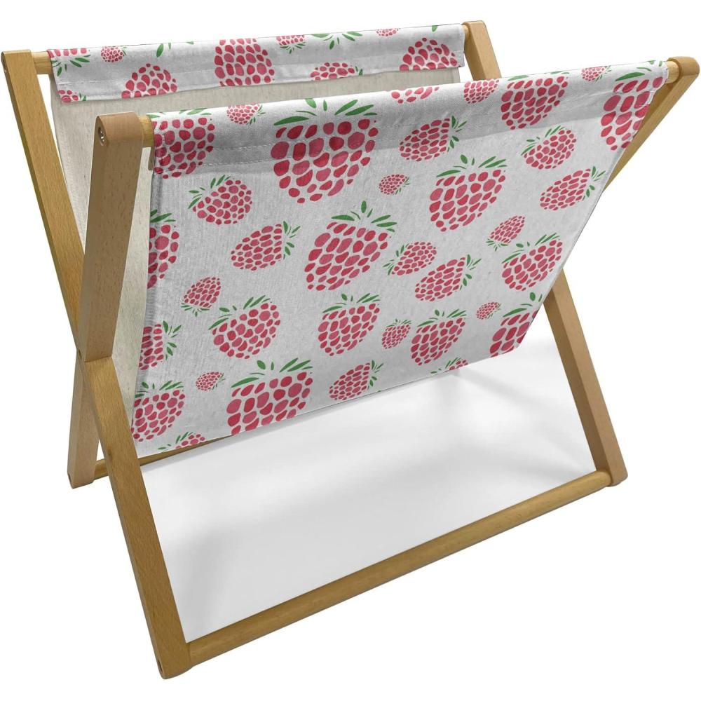 imageAmbesonne Love Magazine and Book Holder Valentines Day Themed Pattern with Hearts on Curvilinear Stripes Floor Rack Decor for Interior of Home amp Office 22 x 19 Grey Pale Fuchsia WhiteDark Coral Fern Green