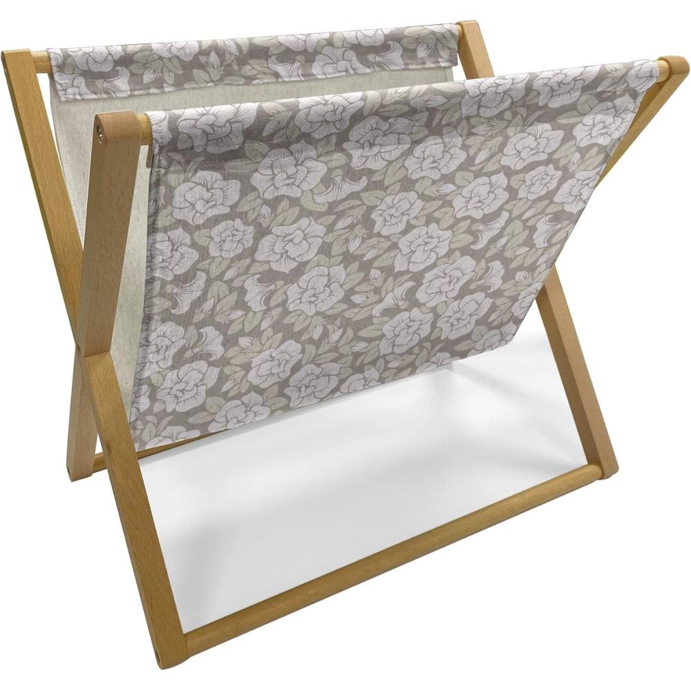 imageAmbesonne Love Magazine and Book Holder Valentines Day Themed Pattern with Hearts on Curvilinear Stripes Floor Rack Decor for Interior of Home amp Office 22 x 19 Grey Pale Fuchsia WhiteGrey Yellow Pale Pink