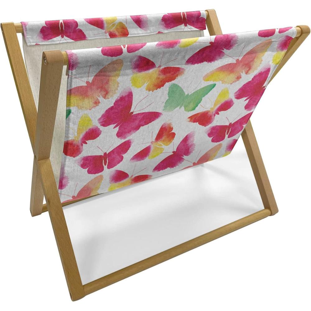 imageAmbesonne Mauve Magazine and Book Holder Big Fresh Flower Floret Buds Bouquet Motif Valentine Romance Blossoms Design Print Floor Rack Decor for Interior of Home amp Office 22 x 19 Yellow VioletFuchsia Green