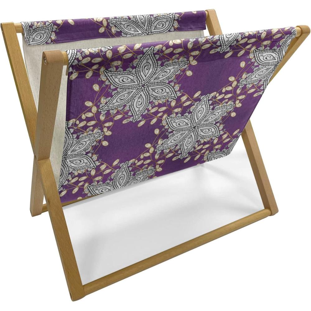 imageAmbesonne Mauve Magazine and Book Holder Big Fresh Flower Floret Buds Bouquet Motif Valentine Romance Blossoms Design Print Floor Rack Decor for Interior of Home amp Office 22 x 19 Yellow VioletEarth Yellow Purple