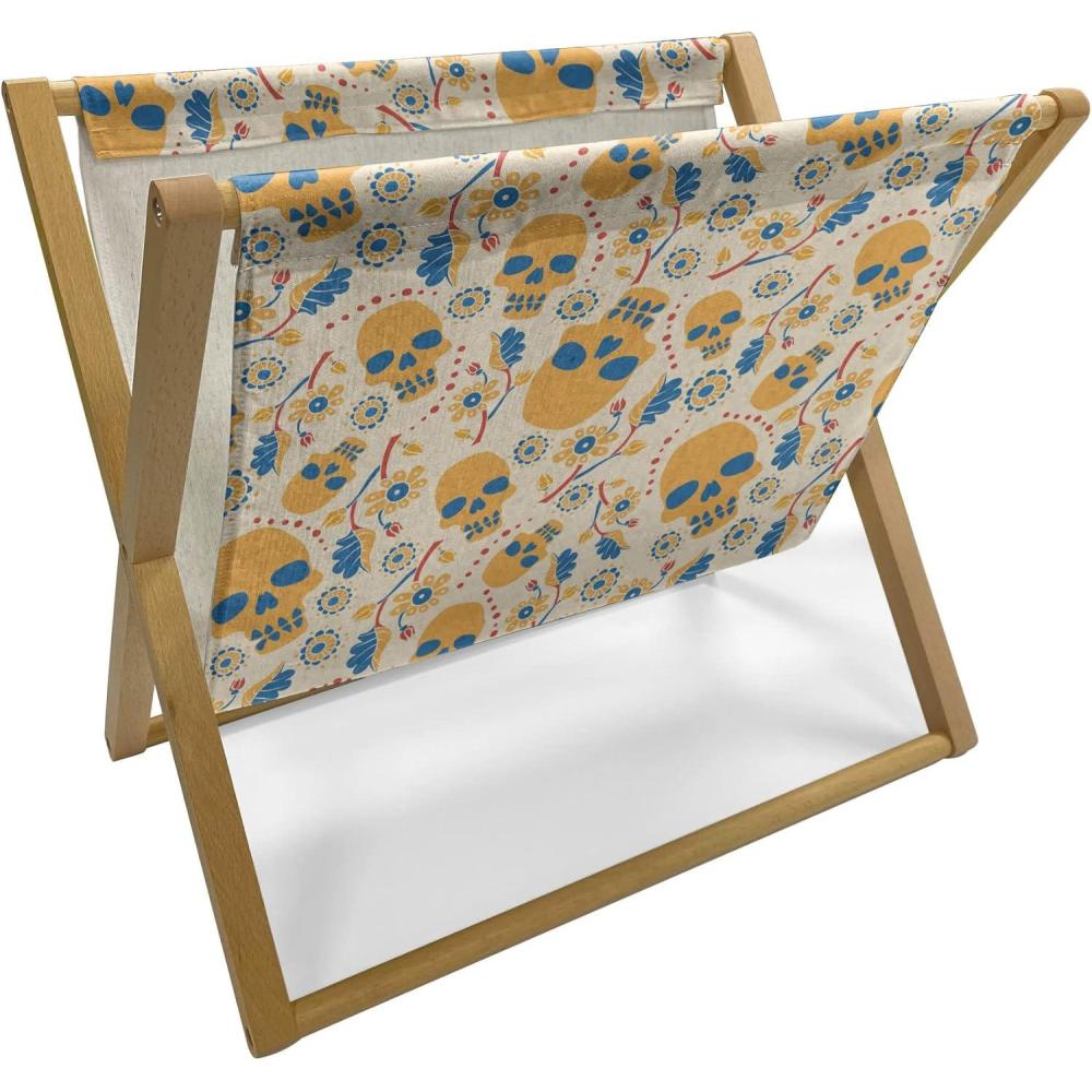 imageAmbesonne Mint Magazine and Book Holder Ornamental Floral Drawing with Hearts Leaves Romantic Valentines Anniversary Floor Rack Decor for Interior of Home amp Office 22 x 19 Blush Sky Blue WhiteEarth Yellow Sea Blue