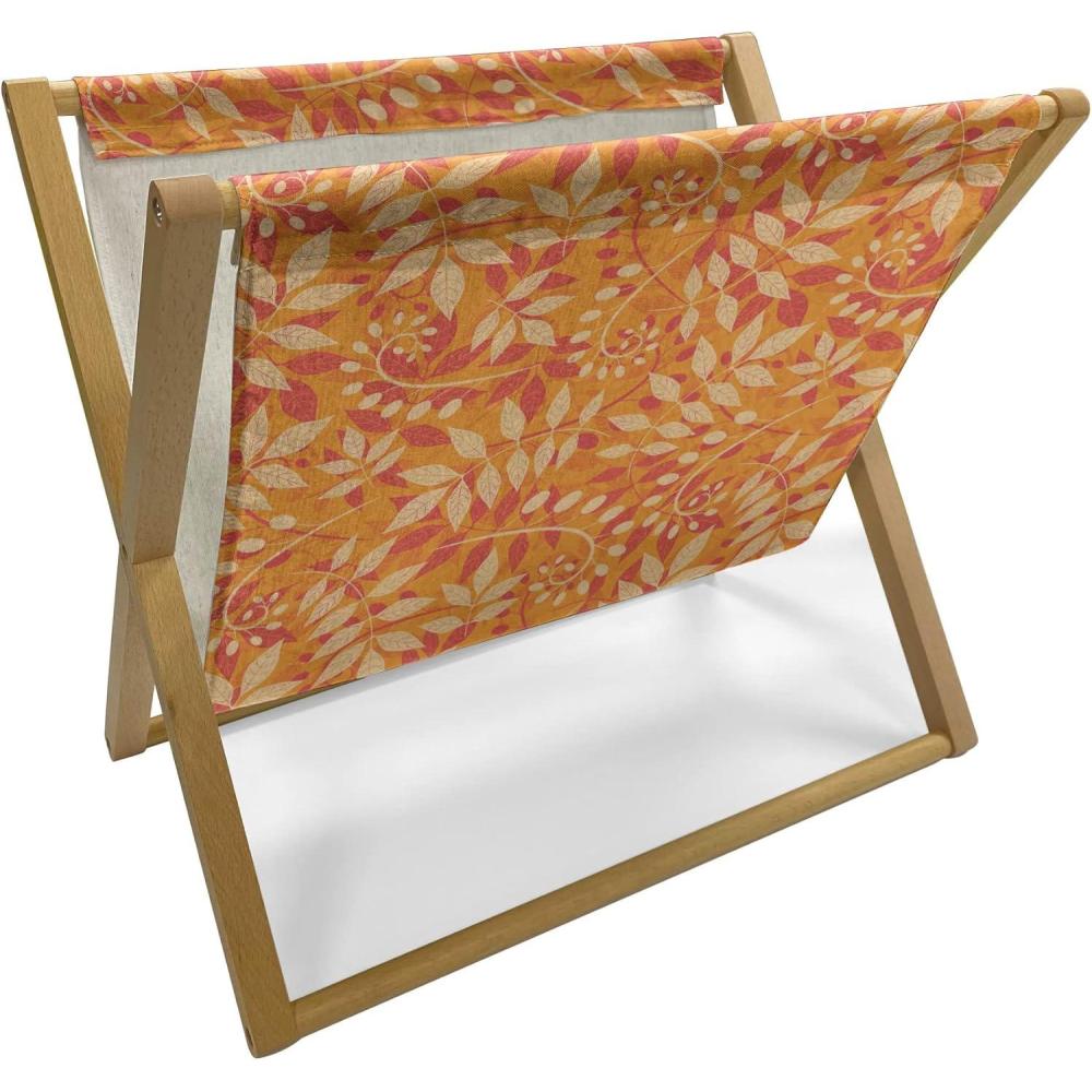 imageAmbesonne Mint Magazine and Book Holder Ornamental Floral Drawing with Hearts Leaves Romantic Valentines Anniversary Floor Rack Decor for Interior of Home amp Office 22 x 19 Blush Sky Blue WhiteMarigold Dark Peach