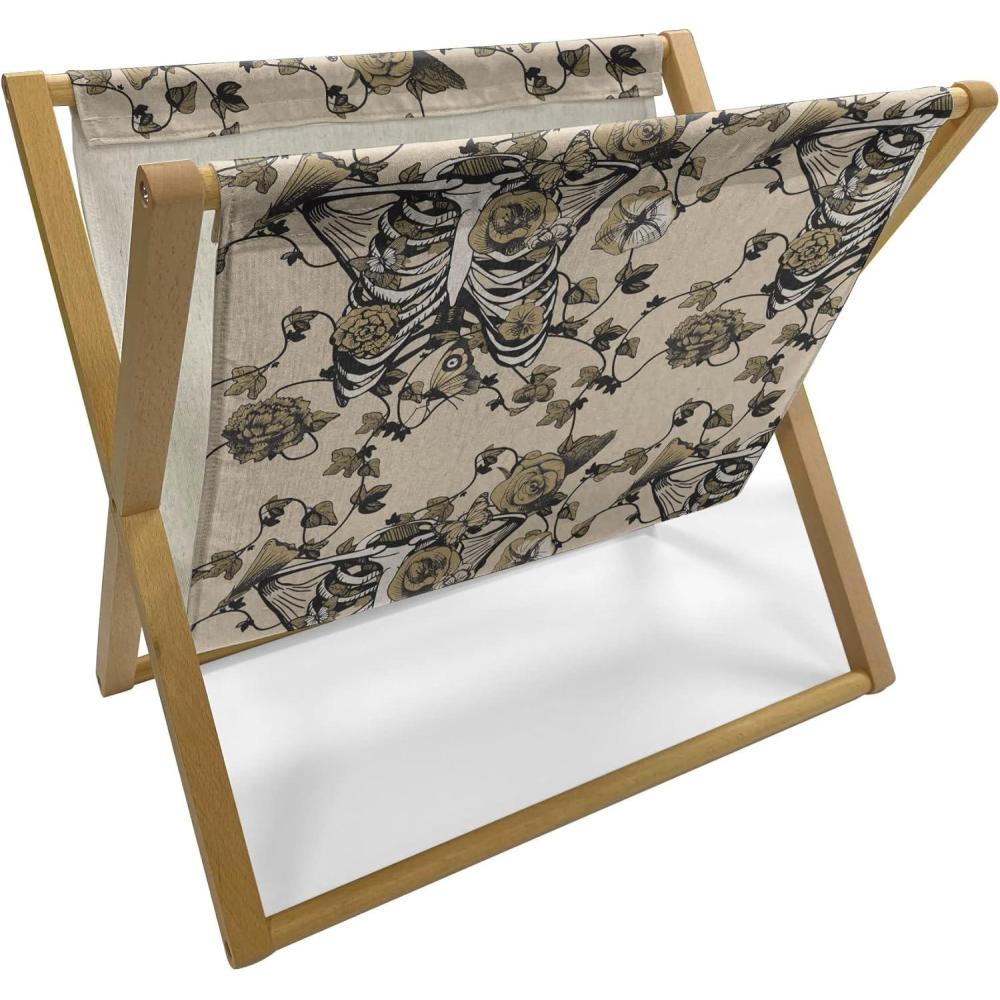 imageAmbesonne Mint Magazine and Book Holder Ornamental Floral Drawing with Hearts Leaves Romantic Valentines Anniversary Floor Rack Decor for Interior of Home amp Office 22 x 19 Blush Sky Blue WhitePale Mustard Dark Tan