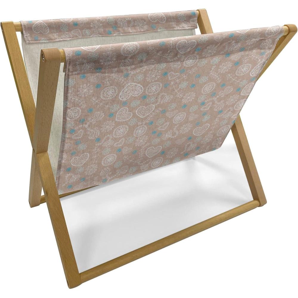 imageAmbesonne Mint Magazine and Book Holder Ornamental Floral Drawing with Hearts Leaves Romantic Valentines Anniversary Floor Rack Decor for Interior of Home amp Office 22 x 19 Blush Sky Blue WhiteBlush Sky Blue White
