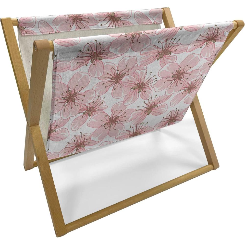 imageAmbesonne Mint Magazine and Book Holder Ornamental Floral Drawing with Hearts Leaves Romantic Valentines Anniversary Floor Rack Decor for Interior of Home amp Office 22 x 19 Blush Sky Blue WhiteBlush White and Dried Rose