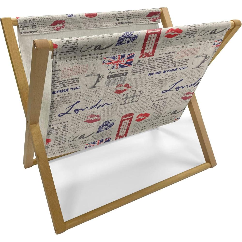 imageAmbesonne Paris Magazine and Book Holder Valentines Day Theme with Eiffel Kissing Couple Hot Air Balloon Wedding Concept Floor Rack Decor for Interior of Home amp Office 22 x 19 Pale Pink RoseBeige Navy Blue Red