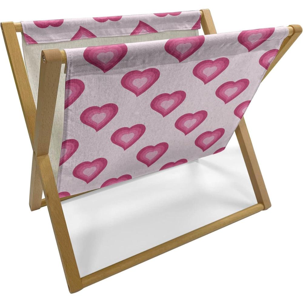 imageAmbesonne Romantic Magazine and Book Holder Lilly Bouquet Valentines Day Themed Arrangement on Polka Dots Backdrop Floor Rack Decor for Interior of Home amp Office 22 x 19 Pistachio Green WhiteMagenta Pale Pink