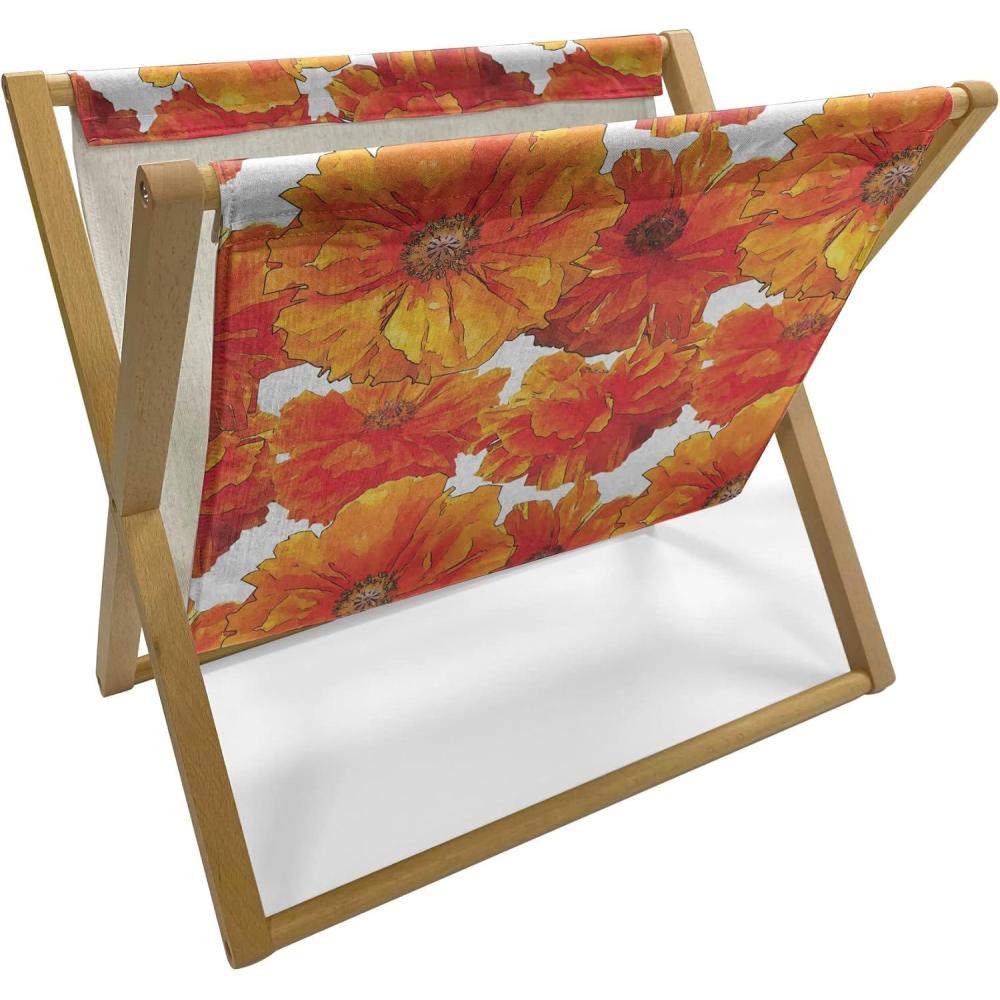 imageAmbesonne Romantic Magazine and Book Holder Lilly Bouquet Valentines Day Themed Arrangement on Polka Dots Backdrop Floor Rack Decor for Interior of Home amp Office 22 x 19 Pistachio Green WhiteOrange and Vermilion