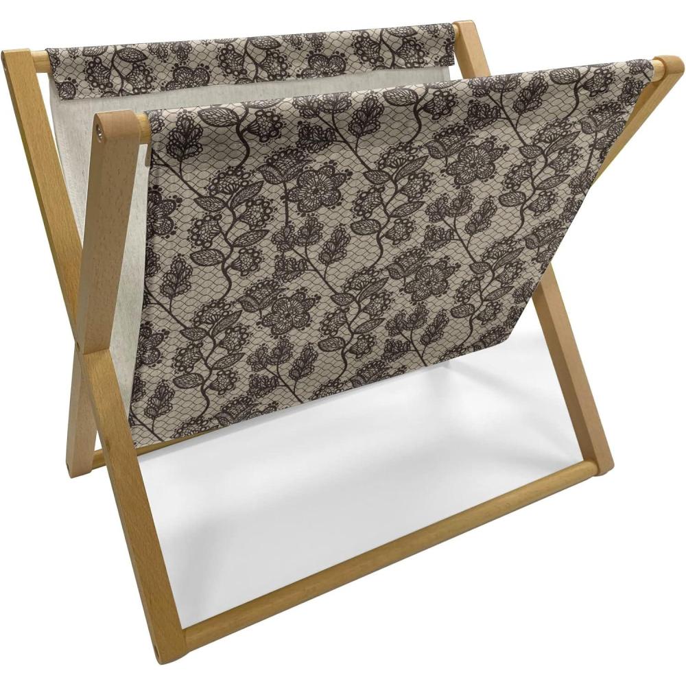 imageAmbesonne Romantic Magazine and Book Holder Lilly Bouquet Valentines Day Themed Arrangement on Polka Dots Backdrop Floor Rack Decor for Interior of Home amp Office 22 x 19 Pistachio Green WhiteBeige Brown