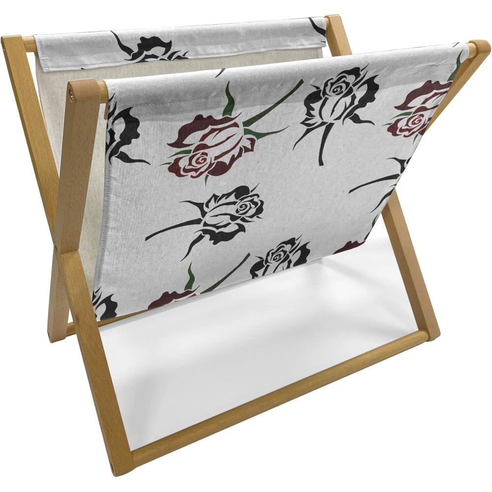 imageAmbesonne Roses Magazine and Book Holder Flowers Petals and Buds on Plain Backdrop Valentines Day Themed Print Floor Rack Decor for Interior of Home amp Office 22 x 19 Vermilion Emerald WhiteFuchsia Dark Green