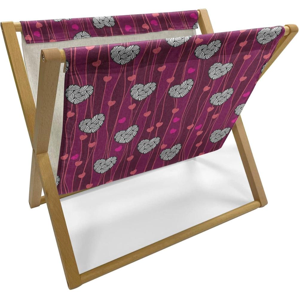 imageAmbesonne Roses Magazine and Book Holder Flowers Petals and Buds on Plain Backdrop Valentines Day Themed Print Floor Rack Decor for Interior of Home amp Office 22 x 19 Vermilion Emerald WhiteMagenta Raspberry White