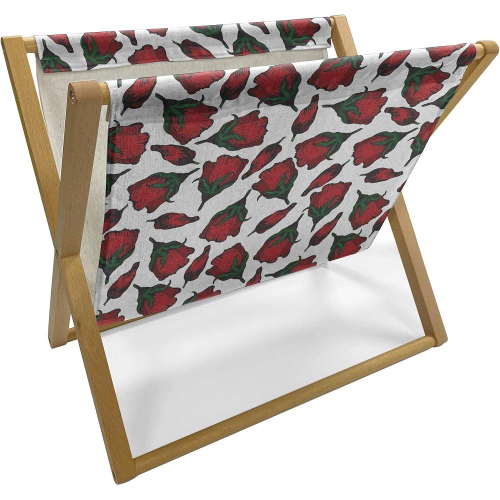 imageAmbesonne Roses Magazine and Book Holder Flowers Petals and Buds on Plain Backdrop Valentines Day Themed Print Floor Rack Decor for Interior of Home amp Office 22 x 19 Vermilion Emerald WhiteVermilion Emerald White