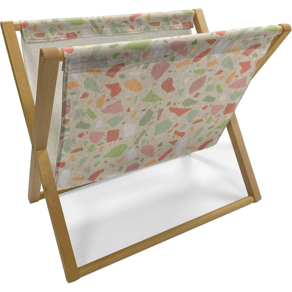 imageAmbesonne Valentines Day Magazine and Book Holder Repetitive Pattern of Romantic Art Hatched Hearts Passion and Love Floor Rack Decor for Interior of Home amp Office 22 x 19 Burgundy Pale PinkPale Mustard and Multicolor