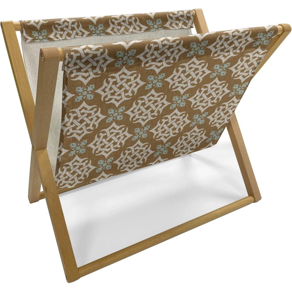 imageAmbesonne Valentines Day Magazine and Book Holder Western Style Floral Scroll Motif Swirled Lines Antique Royal Ornament Floor Rack Decor for Interior of Home amp Office 22 x 19 White RedPale Brown Pale Blue