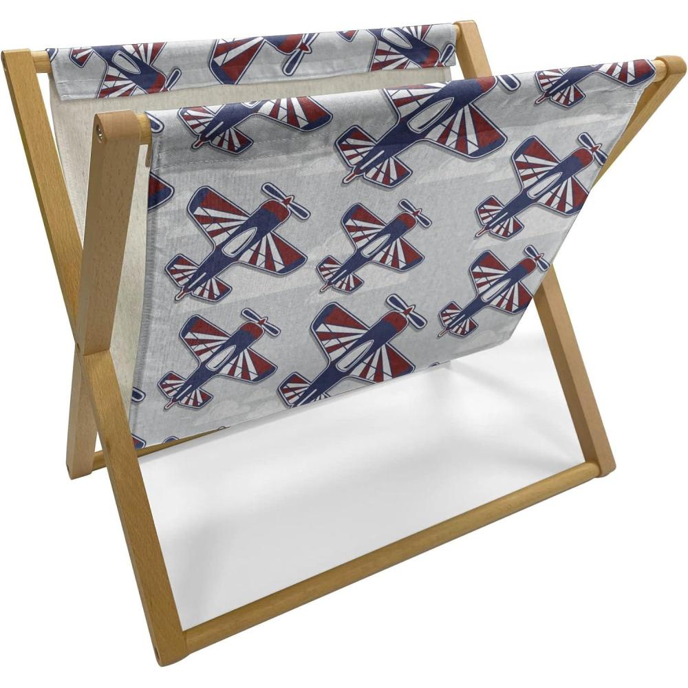imageAmbesonne Valentines Day Magazine and Book Holder Western Style Floral Scroll Motif Swirled Lines Antique Royal Ornament Floor Rack Decor for Interior of Home amp Office 22 x 19 White RedNavy Blue Red White
