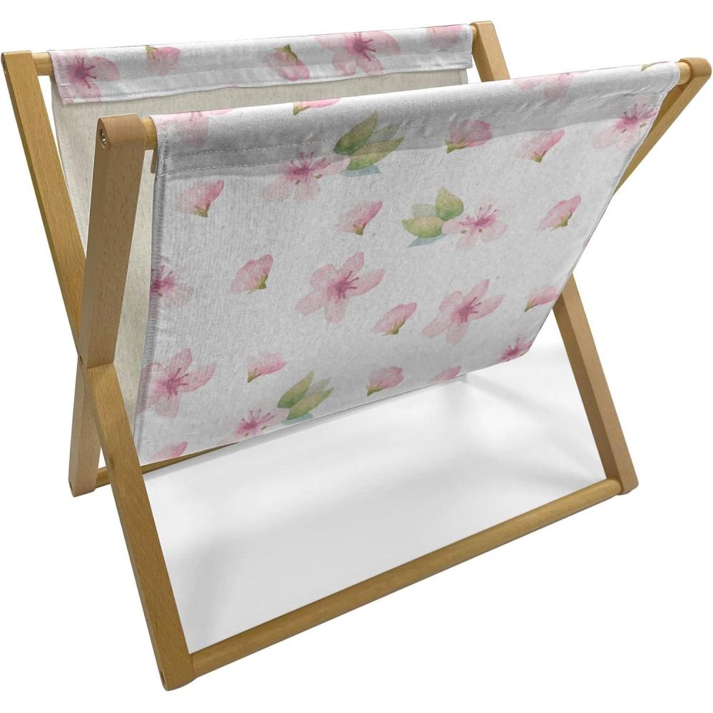 imageAmbesonne Valentines Day Magazine and Book Holder Western Style Floral Scroll Motif Swirled Lines Antique Royal Ornament Floor Rack Decor for Interior of Home amp Office 22 x 19 White RedPale Pink Green White