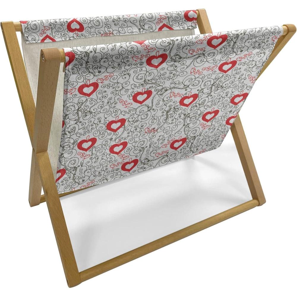 imageAmbesonne Valentines Magazine and Book Holder Arrows of Cupid Mythological Concepts Hearts with Love and Adoration Themes Floor Rack Decor for Interior of Home amp Office 22 x 19 Black Red WhiteVermilion and Black