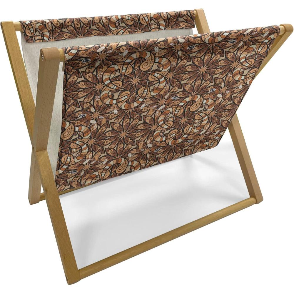imageAmbesonne Yellow Magazine and Book Holder Dreamy Floral Composition with Hearts Valentines Day Inspired Pattern Spring Floor Rack Decor for Interior of Home amp Office 22 x 19 Earth Yellow BeigeBrown Pale Brown Beige