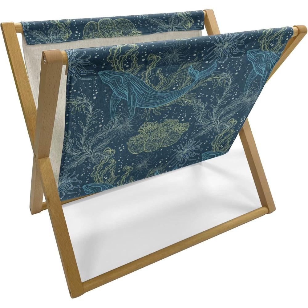 imageAmbesonne Yellow Magazine and Book Holder Dreamy Floral Composition with Hearts Valentines Day Inspired Pattern Spring Floor Rack Decor for Interior of Home amp Office 22 x 19 Earth Yellow BeigeIndigo Sea Green Blue