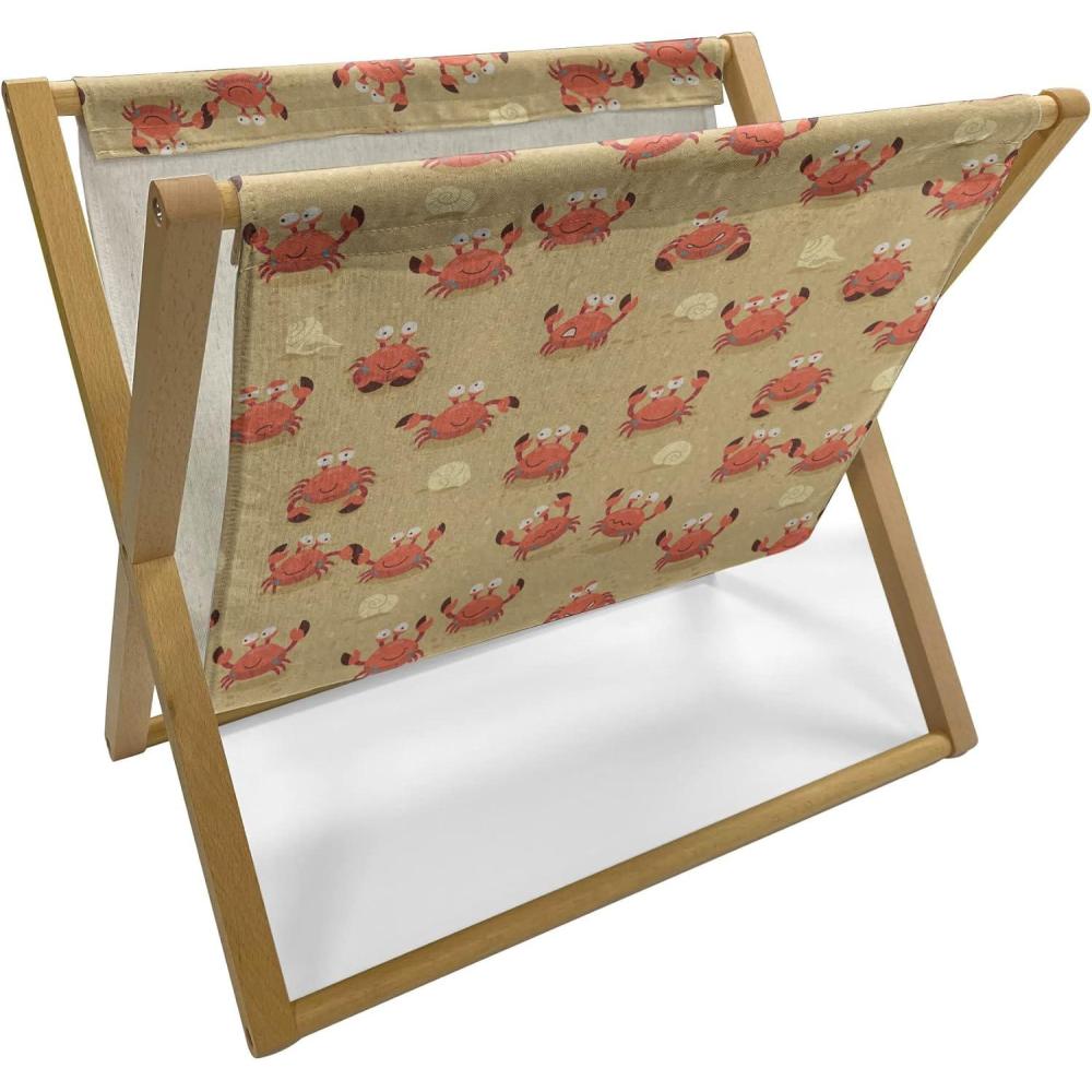 imageAmbesonne Yellow Magazine and Book Holder Dreamy Floral Composition with Hearts Valentines Day Inspired Pattern Spring Floor Rack Decor for Interior of Home amp Office 22 x 19 Earth Yellow BeigePale Brown Orange