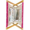Ambesonne Cactus Print Magazine and Book Holder, Outline Drawing of Hearts and Pots Drawn by Hand Valentine’s Day Theme, Floor Rack Decor for Interior of Home & Office, 22″ x 19″, Magenta and White(Magenta and White)