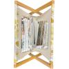 Ambesonne Cactus Print Magazine and Book Holder, Outline Drawing of Hearts and Pots Drawn by Hand Valentine’s Day Theme, Floor Rack Decor for Interior of Home & Office, 22″ x 19″, Magenta and White(Pale Earth Yellow White)